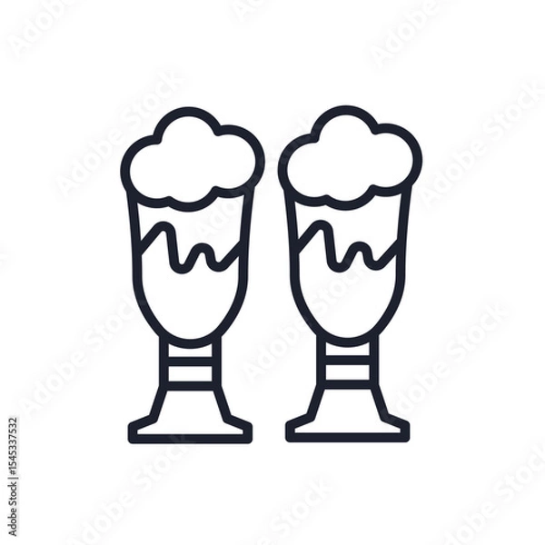 Fototapeta milkshake icons isolated on White Background. Flat style design