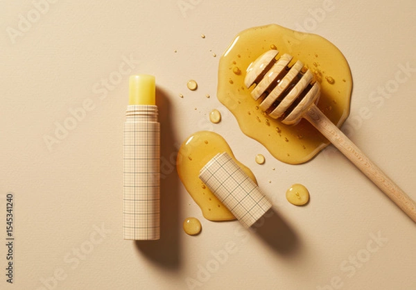 Obraz Honey Lip Stick Packaging Label Design Mockup