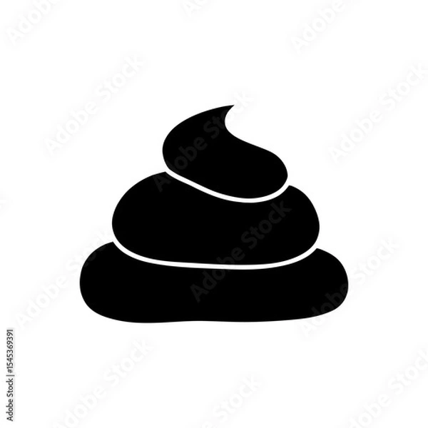 Obraz Dog poo silhouette vector flat design.
