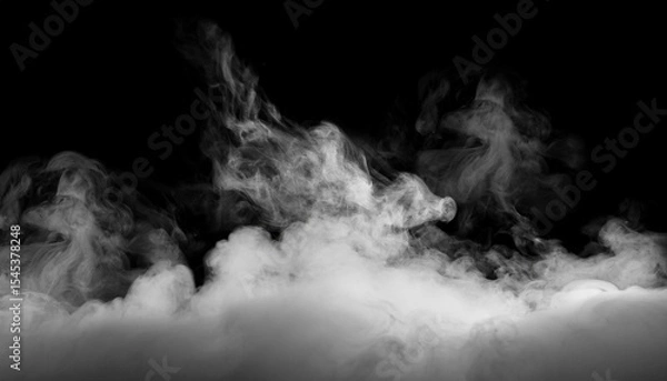 Obraz rising fog motion on black background loop