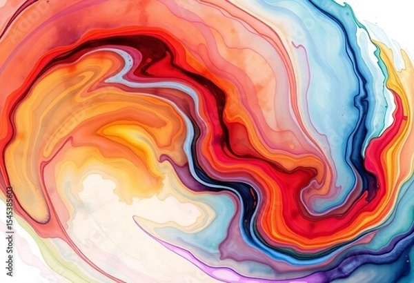Fototapeta Abstract swirling watercolor dollar sign, vibrant hues, dynamic movement,  graphic,  design