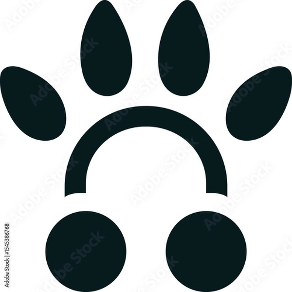 Obraz Stylized Paw Print Logo for Pets