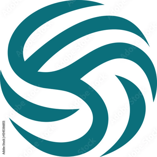 Obraz Abstract Volleyball Logo in Teal