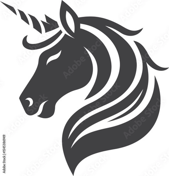 Obraz Elegant Unicorn Silhouette for Logos and Design