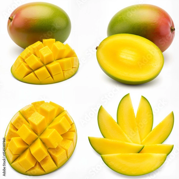 Obraz Mango fruit set isolated on white background