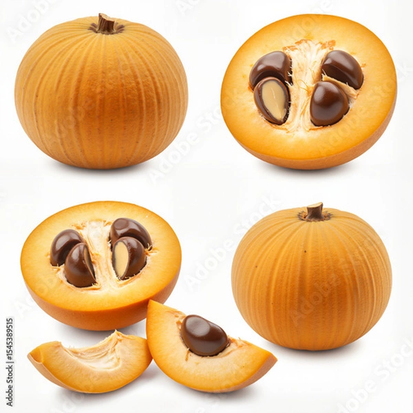 Obraz Sapote fruit set isolated on white background