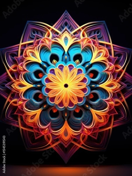 Fototapeta Vibrant, circular light installation