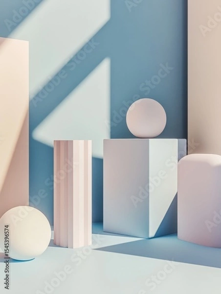 Fototapeta 'Minimalist Art Display, Modern Abstract Sculpture'