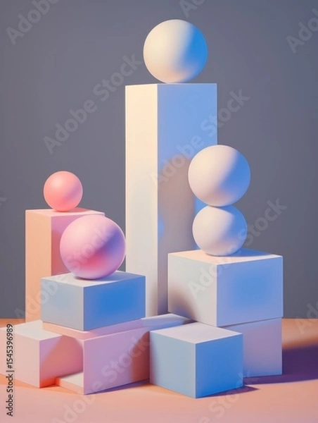 Obraz Colorful sculptures on multicolored blocks