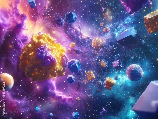 Fototapeta Cosmic fantasy space scene