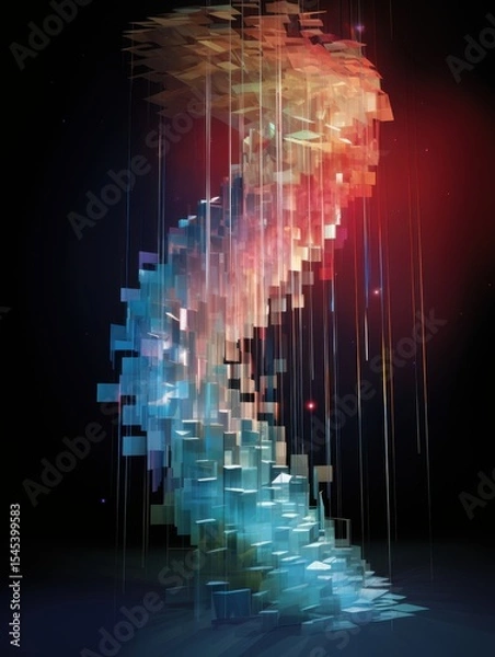 Fototapeta Colorful abstract pixelated artwork