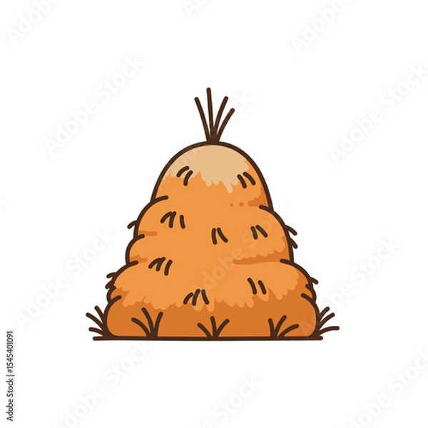 Obraz Haystack isolated on white background