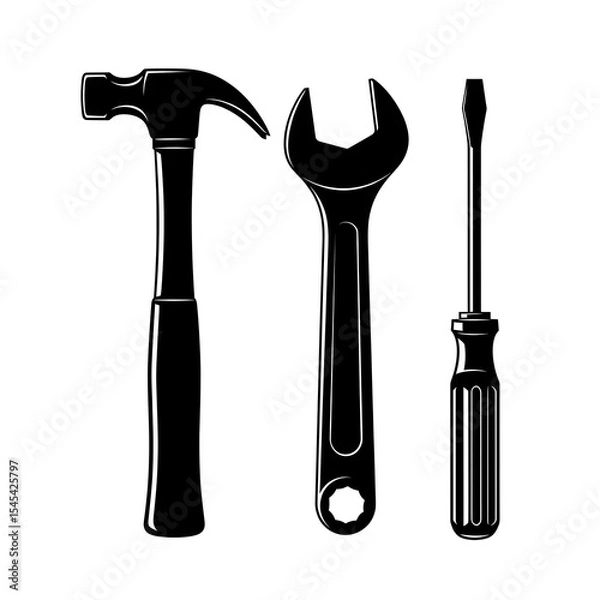 Fototapeta set of tools on white background