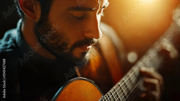 Obraz young man playing guitar