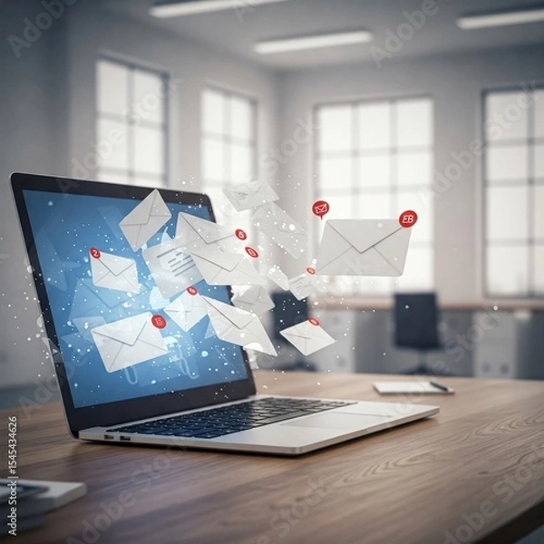 Obraz laptop and mail