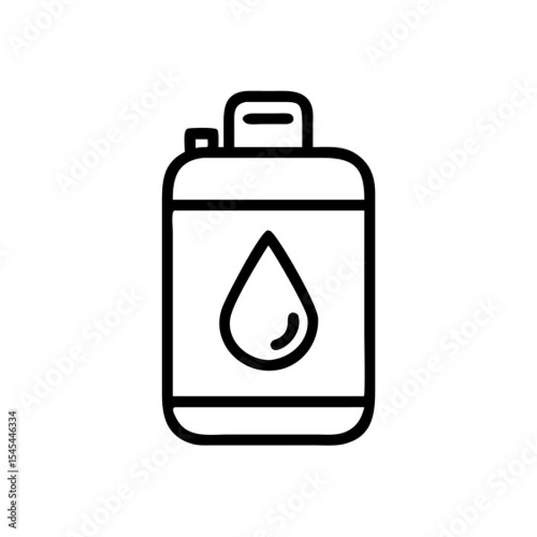 Fototapeta Minimalist oil container icon with water droplet symbol