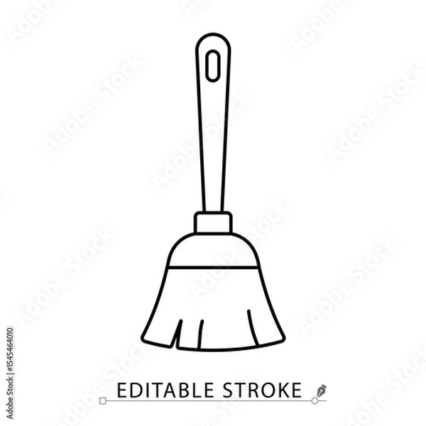 Obraz Broom icon in minimal linear style with editable stroke. Symbol of cleaning, hygiene, household chores, sweeping, sanitation, dust removal, and home maintenance visuals. Cleaning, hygiene.