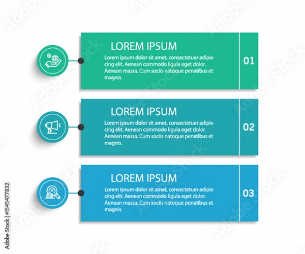Obraz Infographic template with 3 options or steps	
