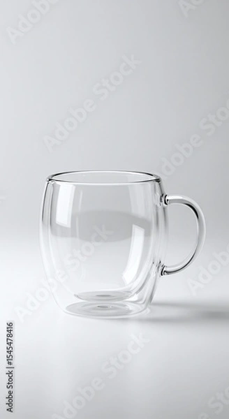 Obraz Double-Walled Glass Mug Elegant & Practical Design for Hot & Cold Drinks