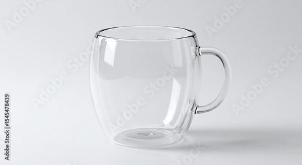 Obraz Double-Walled Glass Mug Elegant Design for Hot & Cold Beverages