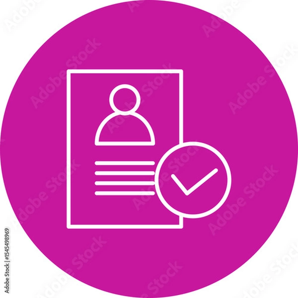 Fototapeta Hired Vector Line Pink Circle Icon Design