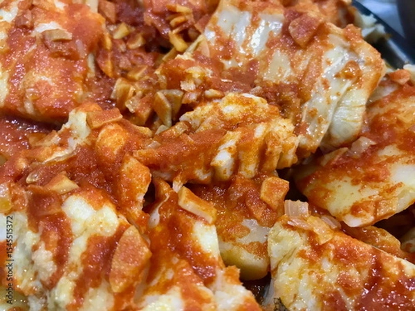 Obraz Traditional Basque Codfish Dish with Red Sauce