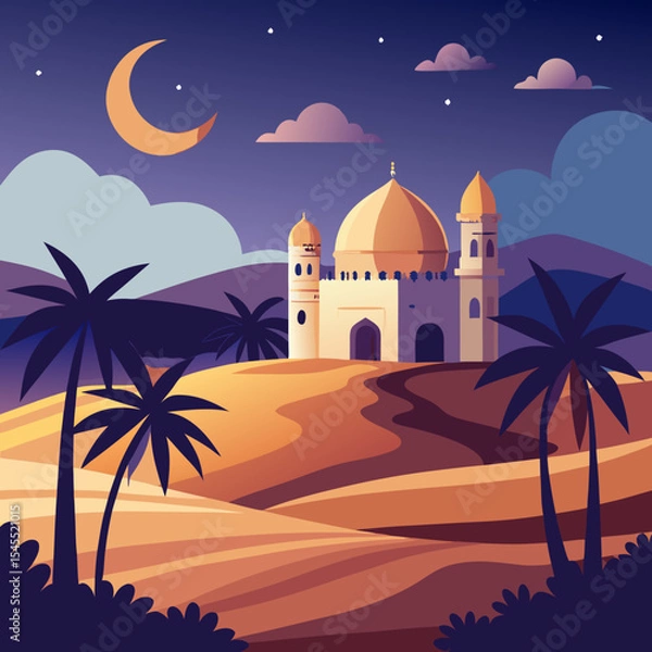 Obraz mosque with night view