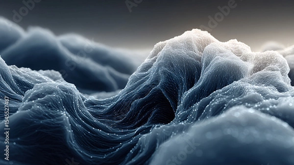 Obraz Abstract digital data streams flow across a dark background, symbolizing SaaS infrastructure, cloud computing, data exchange, and the seamless connectivity of modern digital systems.
