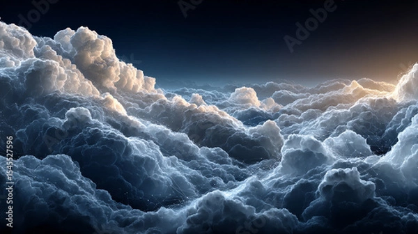 Obraz Abstract digital data streams flow across a dark background, symbolizing SaaS infrastructure, cloud computing, data exchange, and the seamless connectivity of modern digital systems.
