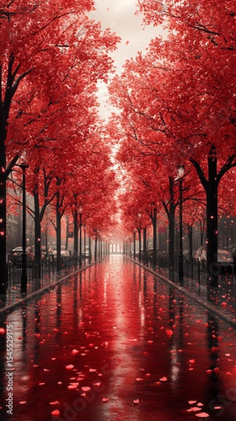 Obraz A mystical forest path lined with glowing pink flowers and soft ambient light—symbolizing wonder, magic, serenity, and the dreamy allure of a fantasy nature realm.
