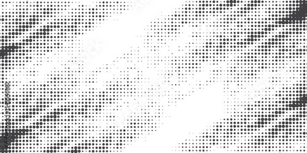 Fototapeta Background with monochrome dot texture. Polka dot pattern template. Background with black dots - stock vector dots basic background dots