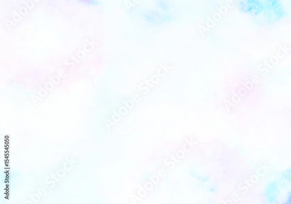 Obraz 水彩のにじみシンプル淡い水色背景