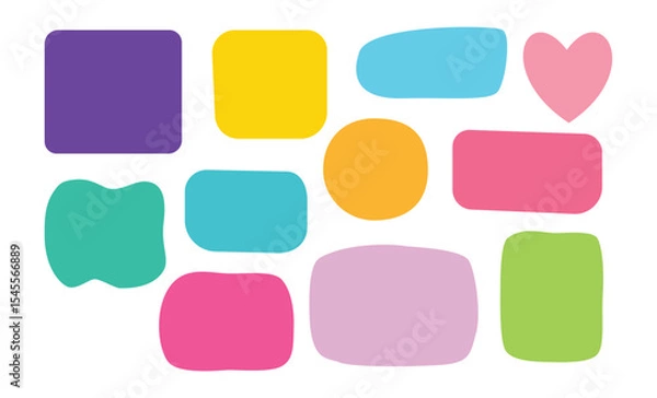 Fototapeta Hand drawn colorful abstract shapes on textured background for playful creative design and digital branding unique design Pro