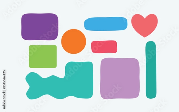 Fototapeta Creative crayon style abstract shapes in flat layout ideal for posters cards and stock graphics unique design Pro