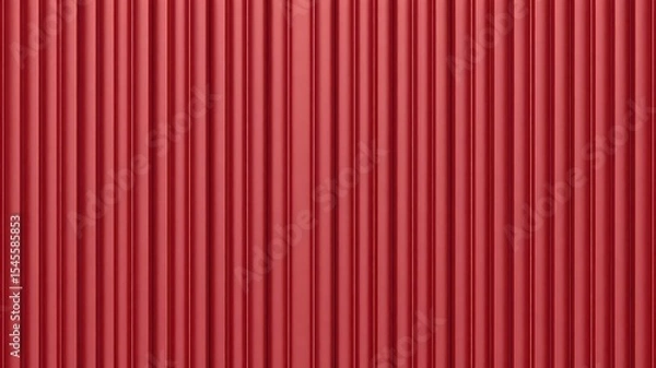 Obraz Repeating parallel tubular structures create a textured, cylindrical, and vertically oriented deep red background