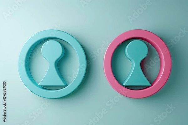 Obraz Vibrant Color Visual of Female and Male Gender Symbols Top View