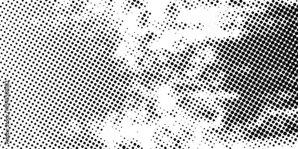 Fototapeta Abstract white and gray color background with halftone effect, dot pattern. Vector illustration