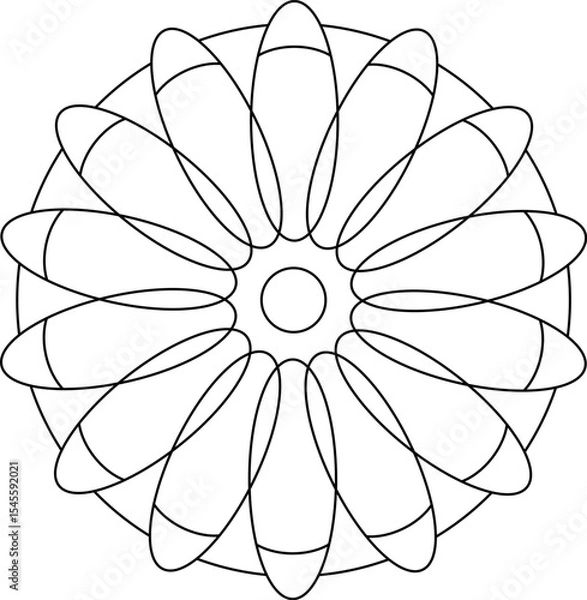 Fototapeta outline mandala design for coloring page vector isolated 