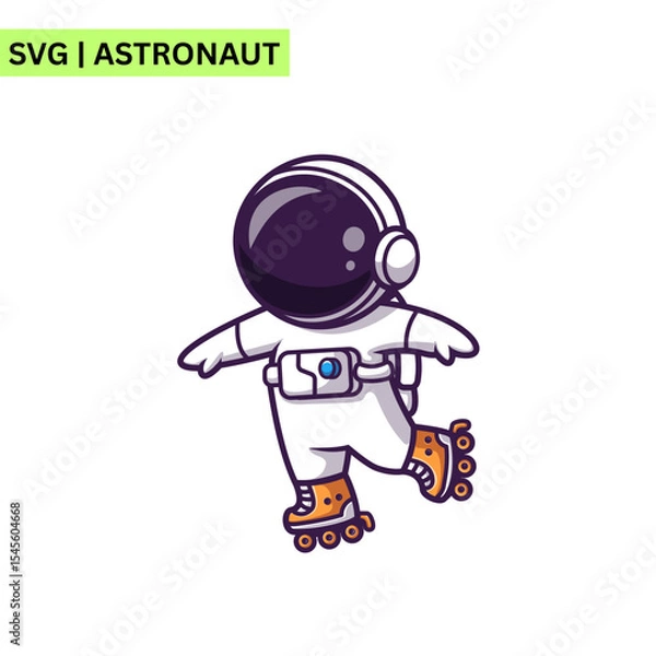 Obraz An adventurous astronaut illustration featuring an astronaut exploring a colorful alien landscape, symbolizing discovery and imagination in a vivid style.