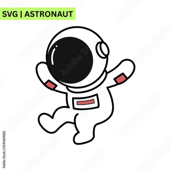 Fototapeta A modern astronaut vector design showcasing an astronaut with a transparent helmet, highlighting the beauty of space and representing curiosity in a sleek format.