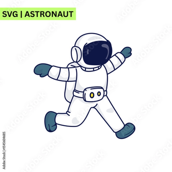 Fototapeta A modern astronaut vector design showcasing an astronaut with a transparent helmet, highlighting the beauty of space and representing curiosity in a sleek format.