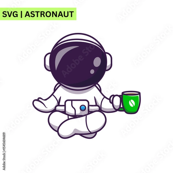 Obraz A stunning astronaut illustration featuring an astronaut gazing at Earth from space, symbolizing wonder and exploration in a vibrant, detailed style.