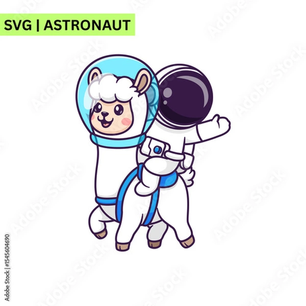 Fototapeta A modern astronaut vector design showcasing an astronaut with a transparent helmet, highlighting the beauty of space and representing curiosity in a sleek format.