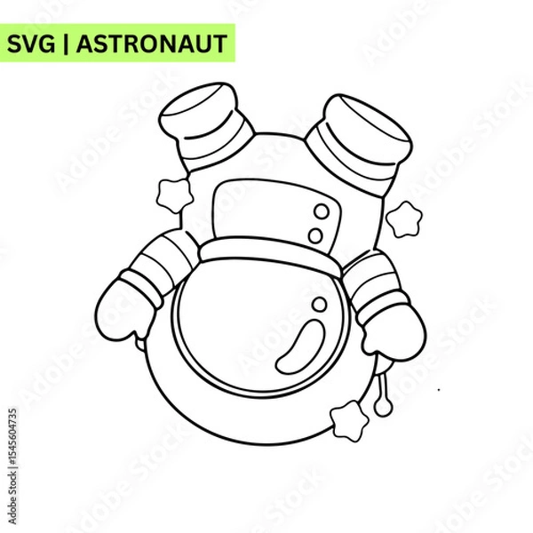 Obraz A playful astronaut illustration of a cute astronaut floating with a space puppy, embodying joy and companionship in a bright and engaging way.