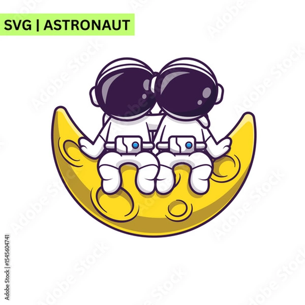 Fototapeta A whimsical astronaut vector design illustrating an astronaut dancing in space, emphasizing fun and imagination in a lively artistic style.