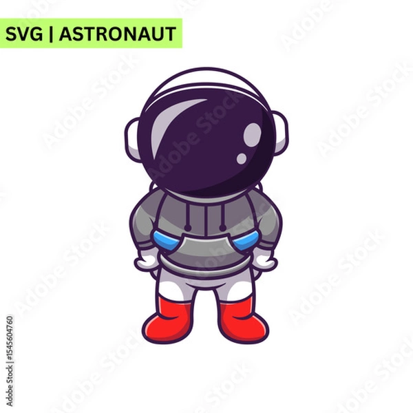 Obraz A dynamic astronaut illustration featuring an astronaut floating in zero gravity, surrounded by swirling galaxies and stars, symbolizing adventure and exploration.