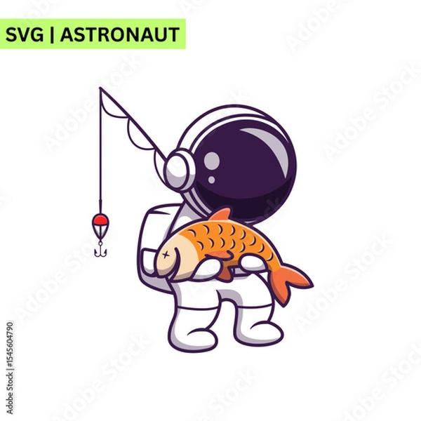 Obraz A sleek astronaut vector design showcasing an astronaut in a high-tech space suit, representing innovation and the future of space travel in a modern style.