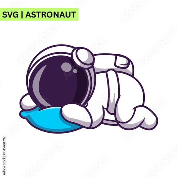 Obraz A joyful astronaut illustration depicting a cute astronaut with a big smile, holding a star, embodying creativity and adventure in a colorful format.