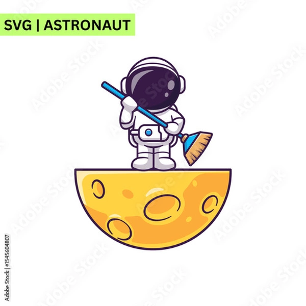 Obraz A sleek astronaut vector design showcasing an astronaut in a high-tech space suit, representing innovation and the future of space travel in a modern style.