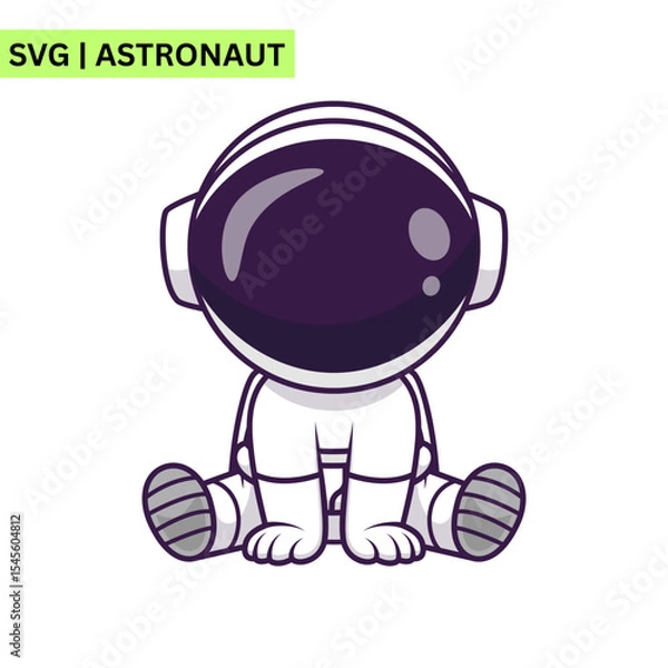 Obraz A sleek astronaut vector design showcasing an astronaut in a high-tech space suit, representing innovation and the future of space travel in a modern style.